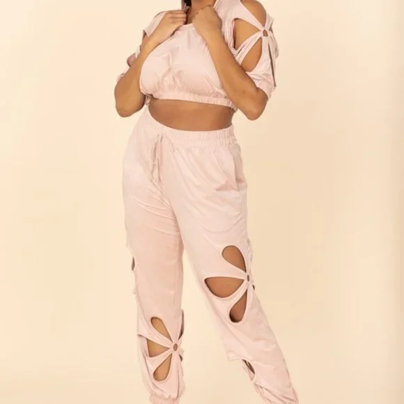 Hoodie Flower Cut-Out Set - Picture 9 of 11